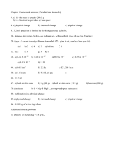 Chapter 1 homework answers (Zumdahl and Zumdahl)