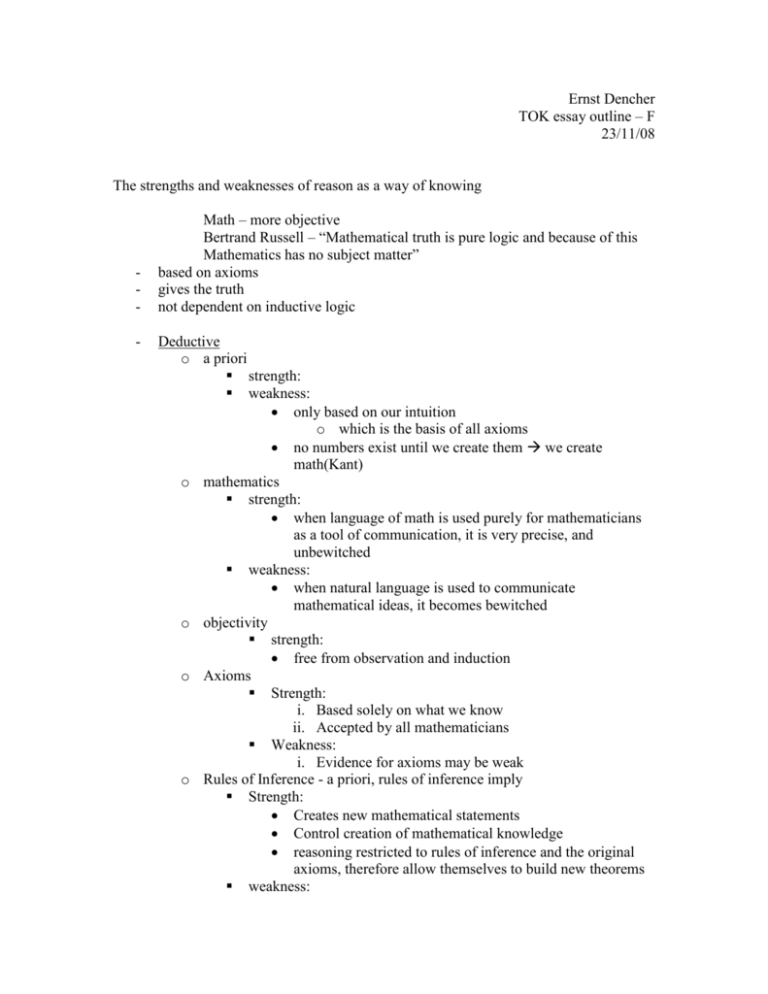 TOK Essay Outline Good Edited