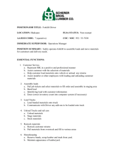 Forklift Basics 1 Paper Quiz W Answers