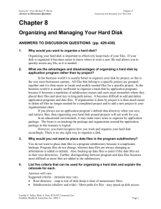 Ch 8 Organizing and Managing Your Hard Disk