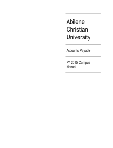 Accounts Payable Manual - Abilene Christian University