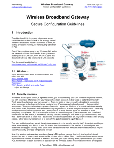 Wireless Broadband Router : Secure Configuration Guidelines (D