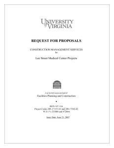 msent cm rfp - FP&C - University of Virginia