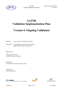 AATSR Validation Work - Earth Observation Science