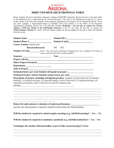 Directed Research Proposal Form - Anthropology