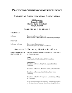 Conference Schedule - Carolinas Communication Association