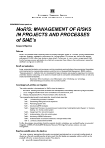 Management of Risks in Projects and Processes of SME's