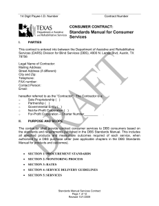 Sample Consumer Services Contract (DBS)