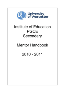 secondary pgce - University Of Worcester