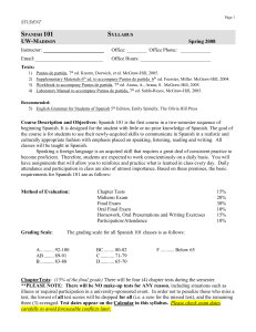 Spanish 101 - Department of Spanish & Portuguese