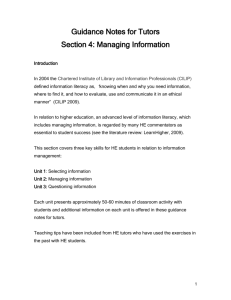 Section 4 - Managing Information