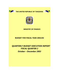 quarterly budget execution report fiscal quarter 2