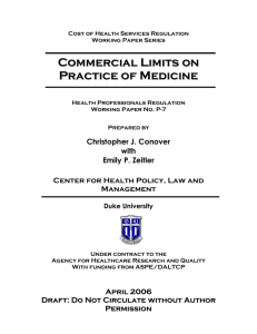 Costs of Commercial Limits on Health