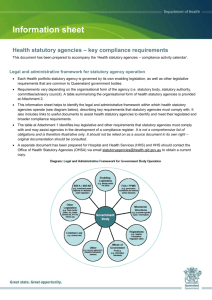 Information sheet: Health statutory agencies