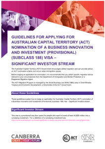 Significant Investor stream - Canberra