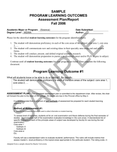 Learning Outcomes Sample - Stephen F. Austin State University