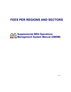 table of fees per region