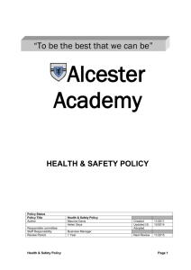 Health & Safety Policy - Alcester Academy,Home