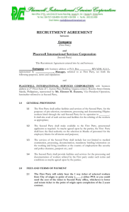 recruitment agreement - Placewell International Services Corporation