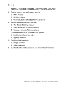 AGENDA: FLEXIBLE BUDGETS AND OVERHEAD ANALYSIS