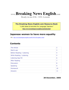 Japanese women to have more equality