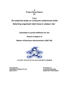 An empirical study on consumer preferences while