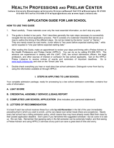 Application Guide for Law School - Health Professions and Prelaw