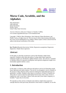 Morse Code, Scrabble, and the Alphabet.