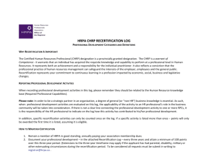 HRPA Recertification Log | page 1 HRPA CHRP Recertification Log