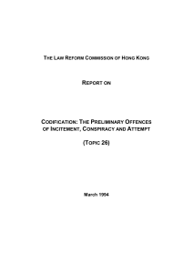 Conspiracy - The Law Reform Commission of Hong Kong