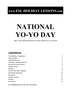 National Yo-Yo Day - ESL Holiday Lessons