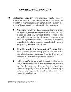 Contracts - CONTRACTUAL CAPACITY
