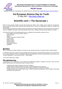 B – The gyroscope - European Science Day for Youth 2016