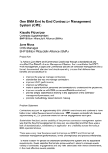 One BMA, End to End Contractor Management System (doc 82KB)