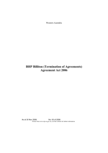 BHP Billiton (Termination of Agreements) Agreement Act 2006