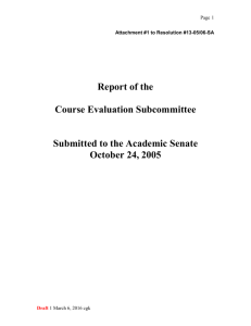 Report of the Course Evaluation Subcommittee