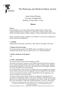 Minutes of the 2009 AGM - The Plainsong and Medieval Music Society