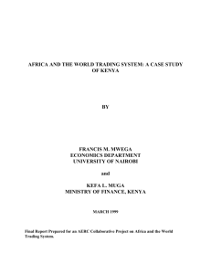 africa and the world trading system: a case study of kenya