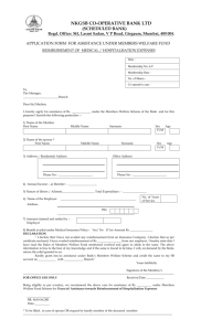 reimbursement of medical / hospitalisation expenses