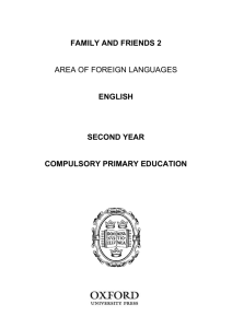 Programación Family and Friends 2 2º Prim. English