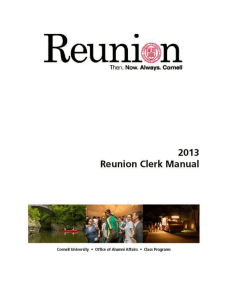 REUNION CLASS CLERKS - Alumni, Parents, and Friends