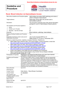 Renal: Blood Collection via Haemodialysis Access