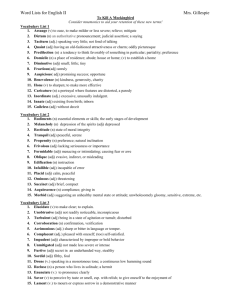 To Kill a Mockingbird vocabulary - FRO