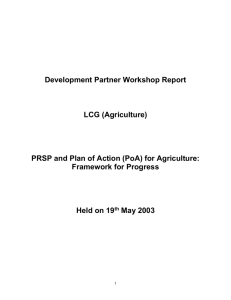 Development Partners Workshop Report. PRSP and Plan of Action