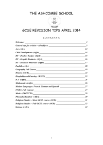 2014 GCSE Revision Tips