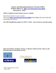 Library and Information Resources Network (LIRN)