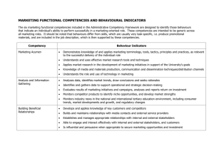 Marketing functional competencies and