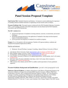 Draft Panel Session Proposal - IEEE Standards Working Group Areas