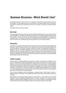 Business Structures - Which Should I Use?
