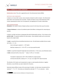 Physics Chapters 1 and 2: Measurement and Motion in One